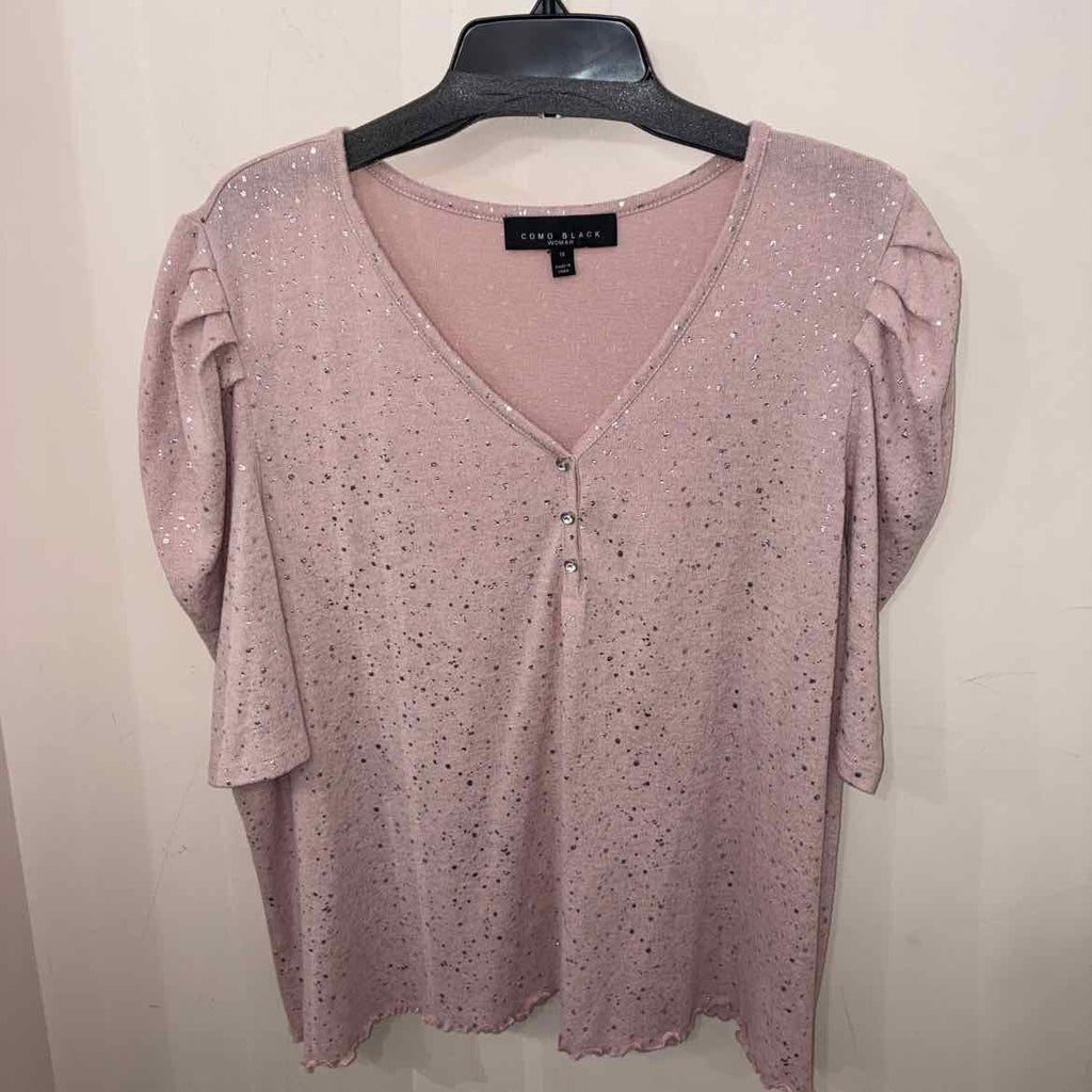 Size 1X Como Black Short Sleeve Misc. Tops